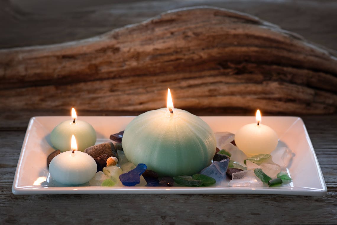 Tealight Coastal Sea Urchin Candles Set of 3 - Seapoint Chandlers